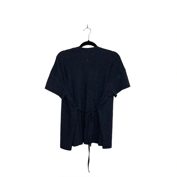 Lululemon Side Tie V-neck Tee Heathered Gray Workout Athleisure 4 Women’s - Picture 8 of 14